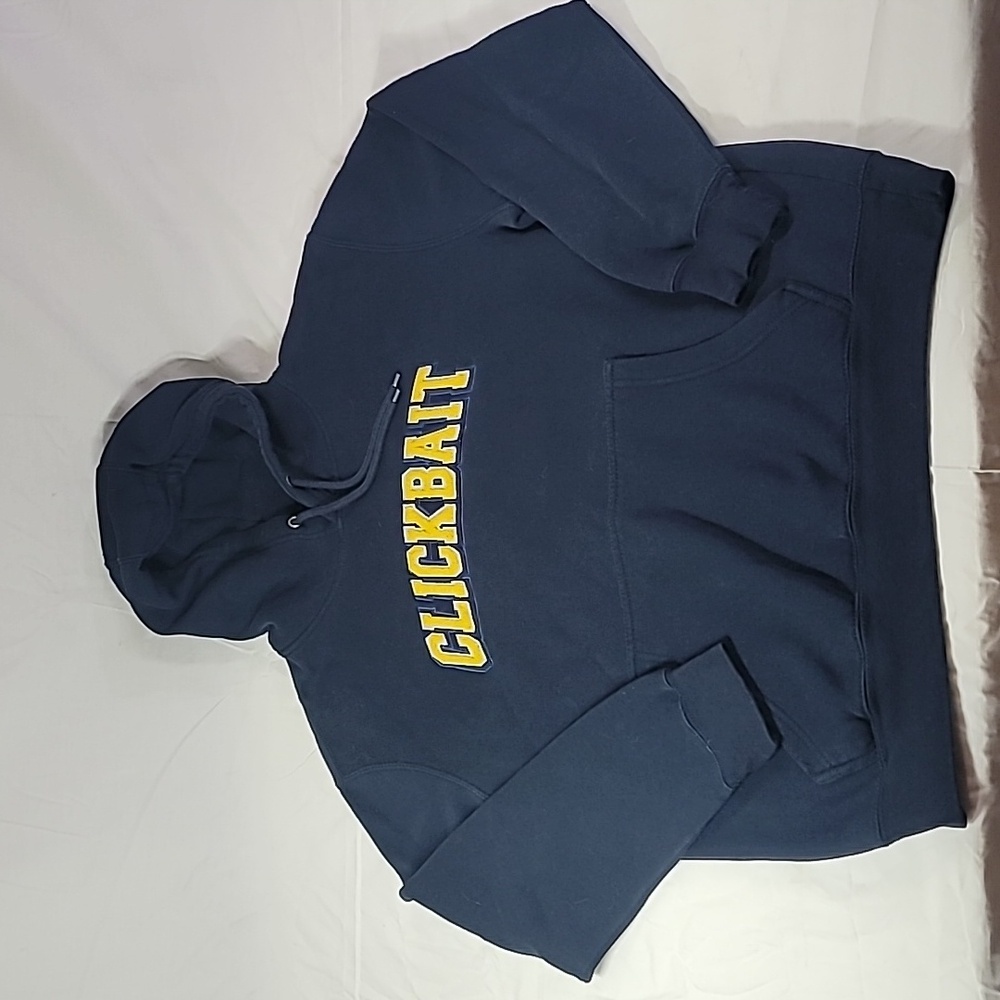 CLICKBAIT David Dobrick Sweatshirt Navy and Gold Pullover by Fanjoy Size Large
